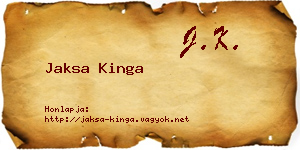 Jaksa Kinga névjegykártya